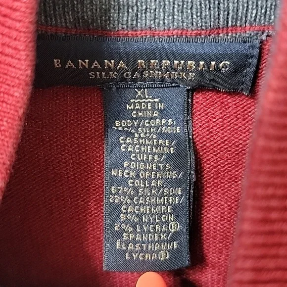 Banana Republic Silk Cashmere 1/2 Zip Sweater Size XL - Picture 3 of 6